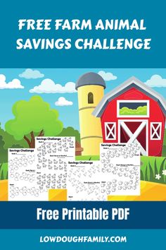 the free farm animal savings challenge is available for kids and adults to use it as an activity