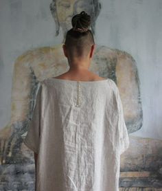 Bohemian Linen Dress, Bohemian Linen Tunic Dress, Beige Bohemian Linen Dress, Beige Bohemian Short Sleeve Linen Dress, White Bohemian Ramie Linen Dress, Bohemian Linen Dress In Natural Color, White Bohemian Linen Dress Made Of Ramie, Cream Short Sleeve Linen Dress, Summer Linen Dress With Natural Dye