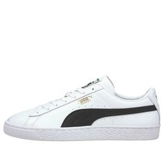 PUMA Basket Classic 21 'White Black' 374923-02 (SNKR/Skate/Light/Casual/Unisex/Low Top) White Puma Skate Shoes For Streetwear, White Puma Sneakers For Streetwear, Puma Basket Outfit, Casual White Sneakers With Puma Logo, Casual White Synthetic Skate Shoes, Casual Puma Lace-up Skate Shoes, Sporty White Puma Skate Shoes, White Synthetic Skate Shoes For Streetwear, Urban White Synthetic Skate Shoes