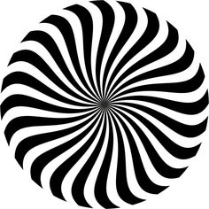 an abstract black and white spiral design in the shape of a flower, with stripes