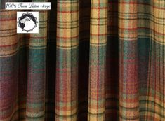 an image of a plaid curtain with the label on it