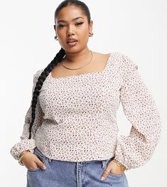 Tops by Glamorous Curve Cuz your jeans deserve a nice top Square neck Puff sleeves Button placket Regular fit Fitted Blouse, Floral Trends, Fitted Blouses, Floral Shop, Button Placket, Nice Tops, Puff Sleeves, Square Neck, Vintage Floral