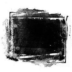 a black and white photo of a square object with the words this is written on it