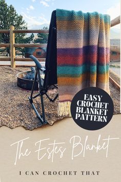 the easy crochet blanket pattern is an easy to make project for beginners