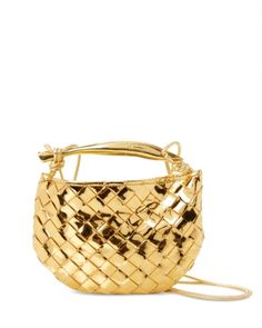 Bottega Veneta Mini Sardine Bag Designer Gold Bag With Handle Drop, Gold Handheld Bucket Bag With Gold-tone Hardware, Gold Handheld Bucket Bag With Removable Pouch, Gold Bags With Gold-tone Hardware For Everyday, Handheld Gold Bucket Bag With Removable Pouch, Luxury Gold Rectangular Bucket Bag, High-end Gold Tote Shoulder Bag, Designer Gold Bag With Detachable Handle, Gold Shoulder Bag With Braided Handles For Formal Occasions