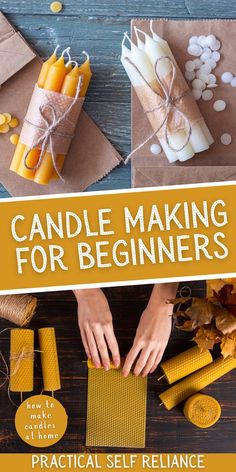 making candles diy homemade Candles For Beginners, Candle Making Ideas, Wax For Candle Making, Wax Candle Making, Candles With Essential Oils, Candle Making For Beginners, Beeswax Candles Diy, Candles At Home