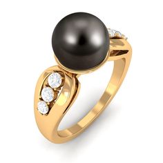 Product Details A classic piece with timeless appeal this Pearl Solitaire Engagement Ring is adorned with the brilliant Round Shape Tahitian Pearl with Round Diamond set as Side Stones on the shank. This Tahitian Pearl Ring is crafted in Gold. This charming Tahitian Pearl and Diamond Ring makes for a trendy and elegant choice for your big day. Product Information SKU SHP-RINGS082217401 Width 8 mm Height 9.5 mm Weight 2.80 gm (Approximate) TAHITIAN PEARL INFORMATION No.of Stones 1 Pieces Total Weight 8.09 Carat (Approximate) Dimension(approx) Round-8X8 mm-1 Pcs Color Black Cut Brilliant Shape Round Setting Type Bead-Set Quality Grade AAA DIAMOND INFORMATION No.of Stones 6 Pieces Total Weight 0.34 Carat (Approximate) Dimension(approx) Round-2.20X2.20 mm-4 PcsRound-2X2 mm-2 Pcs Color HI Cut B Tahitian Pearl Ring, Pearl Engagement Ring, Round Diamond Setting, Pearl And Diamond Ring, Tahitian Pearls, Signature Jewelry, Timeless Jewelry, Solitaire Engagement, Pearl Ring