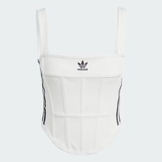 adidas Rib Corset Tank Top - White | Women's Lifestyle | adidas US Rib Corset, Corset Tank Top, Png Clothes, Kpop Shirts, Adidas Top, Outfit Png, Sport Training, Workout Attire, Muscle Shirts