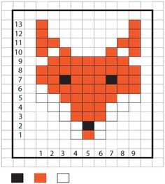 a cross stitch pattern with an orange dog's head in the center and numbers on it