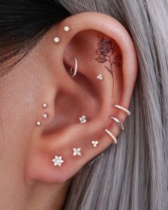 Pretty Earrings Studs, Piercing No Lóbulo, Helix Piercings