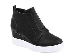 Clara Wedge Sneaker Womens Wedge Sneakers, Black Wedge Sneakers, Wedge Heel Sneakers, Athleisure Women, Womens Pumps, Wedge Sneakers, Womens Wedges, Journee Collection, Sneaker Heels