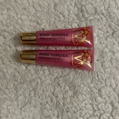 Victoria’s Secret Pink Mimosa Flavored Lip Gloss. Nwt; Never Opened; Sealed With Plastic At Cap. Bundle Of Two. Color Is Sparkly Pink. .46oz Each. Pink By Victoria Secret, Victoria Secret Lip Gloss Collection, Pink Girly Things Accessories, Victoria’s Secret Lip Gloss, Vs Pink Body Mist, Sparkly Pink Lip Gloss, Pink Mimosa, Victoria Secret Body Spray, Lip Gloss Cosmetics