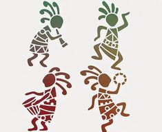 three decorative paper cutouts depicting people dancing