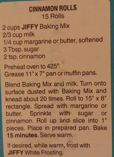 a recipe for cinnamon rolls with instructions on how to bake them in the microwave