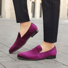 Stride in vibrant elegance with Aries mens purple loafers - a modern twist on slip on loafers. These distinguished men's velvet loafers are the quintessence of bold style and luxurious comfort, crafted for the fashion-forward individual aiming to leave a lasting impression. Illuminate your wardrobe with this statement piece that allows you to confidently move through your day. Embrace a touch of royalty with Aries by Amali, the perfect merger of casual flair and regal sophistication for the cont Purple Loafers, Velvet Loafers, Slip On Loafers, Bold Style, Burgundy And Gold, Purple Velvet, Chic Fashion, Sleek Look, Bold Fashion