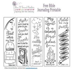 three bookmarks with the words free bible journaling printable