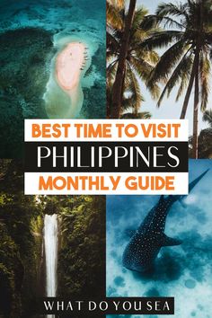 Discover the best time to visit the philippines with this full, month-by-month guide on when to go and when to avoid. Explore all the best tourist spots and know what to wear in the Philippines with information on the weather in the Philippines and what to expect during the rainy and dry seasons. Use this guide to Philippines weather to plan your Philippines itinerary and have the best time exploring Cebu, Siargao, Boracay, and other islands! Southeast Asia Backpacking, Whale Shark Diving, Philippines Itinerary, Visit Philippines, Siargao Island, Shark Diving, Backpacking Trip, Siargao, Asia Travel Guide