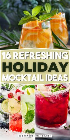 🍹✨ Get festive with our yummy holiday mocktail ideas! Perfect for family gatherings and holiday parties. From sparkling sippers to winter warmers, we have recipes everyone will love. 🎄 Check out our top picks and save this pin to mix up your holiday cheer! Strawberry Mojito Recipe Pitcher, Fun Christmas Cocktails, Easy Holiday Cocktail Recipes, Fruity Cocktail Recipes, Easy Lemonade Recipe, Cranberry Fizz, Cranberry Lemonade, Rhubarb And Ginger Gin