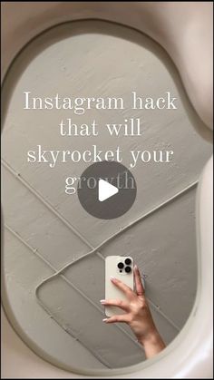 a woman taking a selfie in front of a mirror with the caption instagram hack that will skyrock your growth