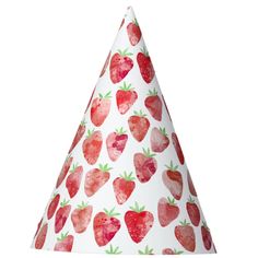 a party hat with strawberries on it