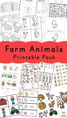 farm animals printable pack for kids