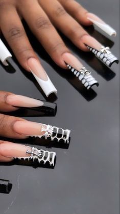 Cute Acrylic Nails Coffin Medium Length, Bedazzled Nails, 18th Party, Wigs Hairstyles, Almond Acrylic, French Tip Acrylic Nails