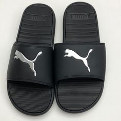 New Men’s Size 11 Number Written On Sole See All Photos For Details Casual Silver Slides With Round Toe, Casual Silver Slip-on Slides, Silver Casual Slides With Cushioned Footbed, Casual Silver Slides With Cushioned Footbed, 11 Number, Puma Shoes, Pumas Shoes, Mens Sandals, New Man