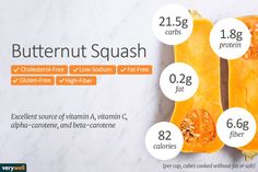 Butternut Squash Nutrition Facts, Food Health Benefits, Simple Nutrition, Food Charts, Food Info, Healing Food, Nutrition Information