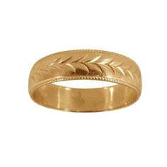 Cast from an antique Art Deco band from the early 1920's, our Wide Wheat Band is a timeless staple of our collection. The wheat pattern has lovely meaning behind it, symbolizing wealth, prosperity, and abundance. Extremely classic and comfortable, this ring is fantastic for anyone looking for a bold ring to wear on it's own and makes a fantastic partner to our delicate Wheat Band. Available in sterling silver, 14k gold or platinum 6 mm wide flat style band Available in any size Because our rings Classic Thick Band With Diamond Cut, Classic Engraved Rings For Ceremonial Occasion, Traditional Engraved Yellow Gold Ring, Classic Engraved Rings For Ceremonies, Victorian Yellow Gold Etched Rings, Victorian Etched Yellow Gold Rings, Classic Ceremonial Engraved Rings, Heirloom Rings With Decorative Band, Classic 14k Gold Engraved Ring For Ceremonial Occasions