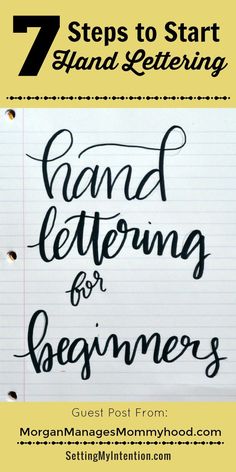 a notepad with the words hand lettering for beginners written on it in black ink