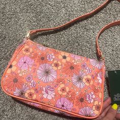 Wild Fable Cute Spring And Summer Floral Bag Wild Fable Target, Retro Floral Print Bags For Daily Use, Daily Use Red Floral Print Bags, Black Mini Bag, Small Backpack Purse, Carryon Bag, Orange Floral Print V-neck Top, Eco-friendly Rectangular Bag With Floral Print, Knit Purse