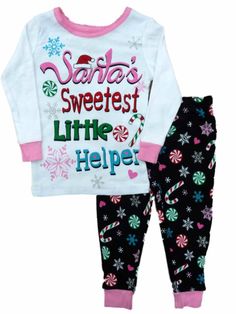 Holiday Time Infant & Toddler Girls Santas Sweetest Helper Sleep Set Pajamas This cute "Santa's Sweetest Little Helper" pajama set is sure to be a Christmas favorite! Infant & Toddler girl's sizes 2-Piece set Long sleeved sleep top Elastic waist sleep leggings 100% Cotton Payment We accept PayPal as our payment method. Immediate payment is required. If you have any questions about payment, please feel free to contact our customer support team. Return Policy We have a no hassle return policy If y Cute Christmas Bedtime Sets, Cute Bedtime Christmas Sets, Cute Bedtime Sets For Christmas, Cute White Holiday Sleepwear, Pink Cotton Christmas Sleepwear, Pink Cotton Sleepwear For Holiday, Cute Pink Sleepwear For Holiday, Cute Pink Holiday Sets, Cute Cotton Holiday Sleepwear