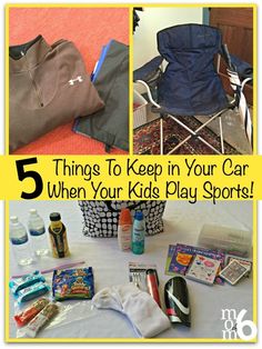 there are five things to keep in your car when kids play sports