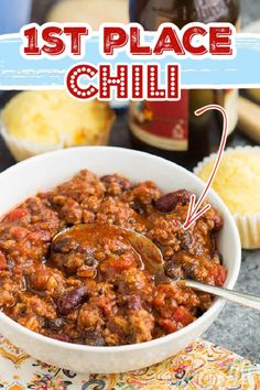 🥇First Place Chili! Champion Chili Recipe, Chili Food, Homemade Chili Recipe