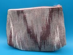 Vintage MARY KAY Pink Chevron Cosmetic Zip BAG Handheld Travel Waterproof Makeup