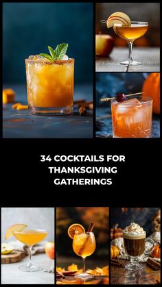 cocktails for thanksgiving gatherings with text overlay