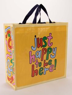 Say it loud! Say it proud! Say it on a recycled post-consumer plastic shopping bag! 95% post consumer recycled material. 15"h x 16"w x 6"d Happy To Be Here, Plastic Shopping Bags, Drawing Accessories, Blue Q, Spice Tea, Painting Accessories, Number Stickers, Shopper Tote, Reusable Grocery Bags