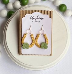 Lucky Horseshoe Clay Earrings-Earrings-Dear Me Southern Boutique, located in DeRidder, Louisiana Lucky Horseshoe, Handmade Polymer Clay, Polymer Clay Earrings, Clay Earrings, Statement Earrings, Handmade Natural, Polymer Clay