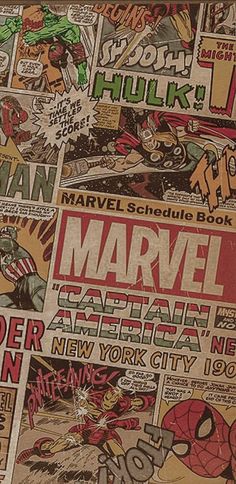 an image of the cover of a comic book with many different pages on it, including captain america and spider - man