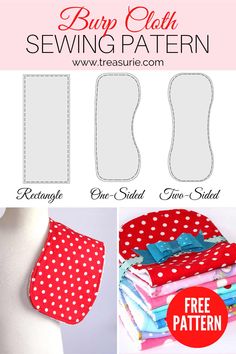 the sewing pattern for this baby bib is easy to sew