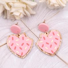 Acrylic Korean-Style Earrings "Heart Cookies" Please Let Me Know If You Have Any Questions Feminist Gifts Shop, Geometric Heart, Earrings Heart, Heart Cookies, Geometric Pendant, Girls Jewelry, Style Earrings, Heart Pendant, Let Me Know