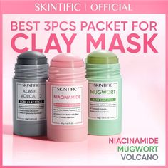 Check out SKINTIFIC Clay Mask Stick Kit 3 Pcs Exfoliating Acne Blackhead Dull Skin, the latest item I added on eBay! #eBay #eBaySeller Skintific Clay Mask, Mugwort Mask, Pink Sea Salt, Tranexamic Acid, Skin Radiance, Clay Mask, Clay Masks, Dull Skin, Beauty Essentials