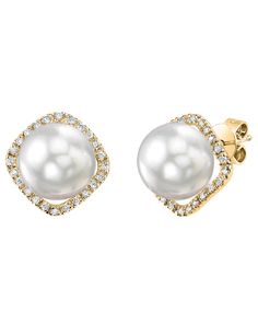 These beautiful pearls earrings add a touch of class to any occasion. The earrings feature two AAA quality, 9mm White South Sea pearls, hand picked for their gorgeous luster and surface. The pearls are mounted with 0.13 carats of SI quality diamonds on 1.65 grams of the finest 14K gold. All earrings are approved by our staff of GIA pearl experts and come packaged in a beautiful jewelry box. Luxury Pearl Embellished Earrings For Formal Occasions, Akoya Pearl Earrings For Evening, Pearl White Akoya Pearl Earrings For Evening, Evening Akoya Pearl Earrings In Pearl White, Akoya Pearl White Pearl Earrings For Evening, Evening Akoya Pearl White Pearl Earrings, High Luster White Pearl Earrings For Evening, White High Luster Pearl Earrings For Evening, Formal White High Luster Pearl Earrings