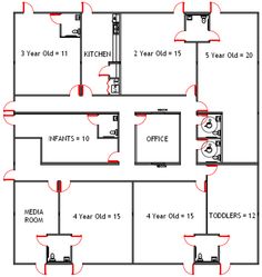 an office floor plan with four rooms