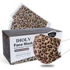 DIOLV Adults Disposable Face Masks 3-ply 50pcs Individually Wrapped Masks Leopard Printed -Can you tell I love leopard print? Masks Black, Disposable Face Mask, Black Industrial, Protective Mask, Mask For Kids, Pretty Good, Face Masks, Leopard Print, Face Mask