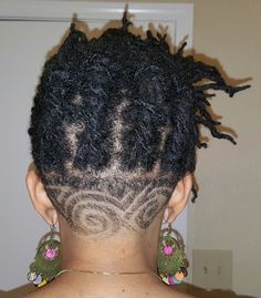 Nape Undercut Designs, Loc Accessories, High Bun Hair, Bleached Hair Repair, Dread Styles, Shaved Hairstyles, Short Hair Designs, Undercut Designs, Undercut Styles