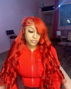 Dark Skin Blonde Hair, Red Weave Hairstyles, Lace Wigs Styles, Glamour Hair, Braided Hairstyles For Black Women Cornrows, Red Wig, Curly Weave Hairstyles, Quick Weave Hairstyles