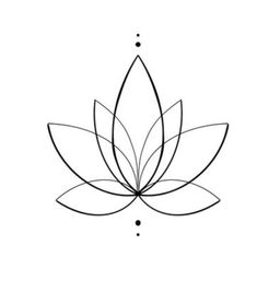 a line drawing of a lotus flower