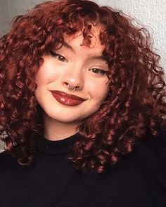 Curly Shag Haircut, Red Hair Inspo, Brown Curly Hair, Hair Color Streaks, Dark Red Hair, Hair Red