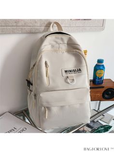 BagForLove - Versatile Unisex College-style Backpack with Ample Storage and Stylish Pendant Product Description Color White Composition 100% Nylon Bag Size Medium Pattern Type Plain Material Polyamide Type Classic Backpack Size Chart INCH CM Handle Height Strap Length Bag Height Bag Width Bag Length 2 inch 23.6 inch 18.1 inch 5.9 inch 12.6 inch Handle Height Strap Length Bag Height Bag Width Bag Length 5 cm 60 cm 46 cm 15 cm 32 cm Details Pictures Similar Products h2 { text-align: center; } /* æ¢è¡ */ li{ white-space: normal; word-break: break-all; word-wrap: break-word; } .red-box { width: 100%; display: flex; flex-direction: row; flex-wrap: wrap; justify-content: center; } .red-box > div { width: 190px; height: 250px; margin: 10px; } .red-box > div > a > img { width: 190px; height: 250 Casual White Student Backpack, Casual White Backpack With Zipper Closure, White Casual Backpack With Zipper Pocket, Casual White Backpack With Zipper Pocket, White Nylon Casual Backpack, Casual White Nylon Backpack, White Nylon Backpack With Zipper Pocket, Trendy White Nylon Backpack, White Nylon Backpack